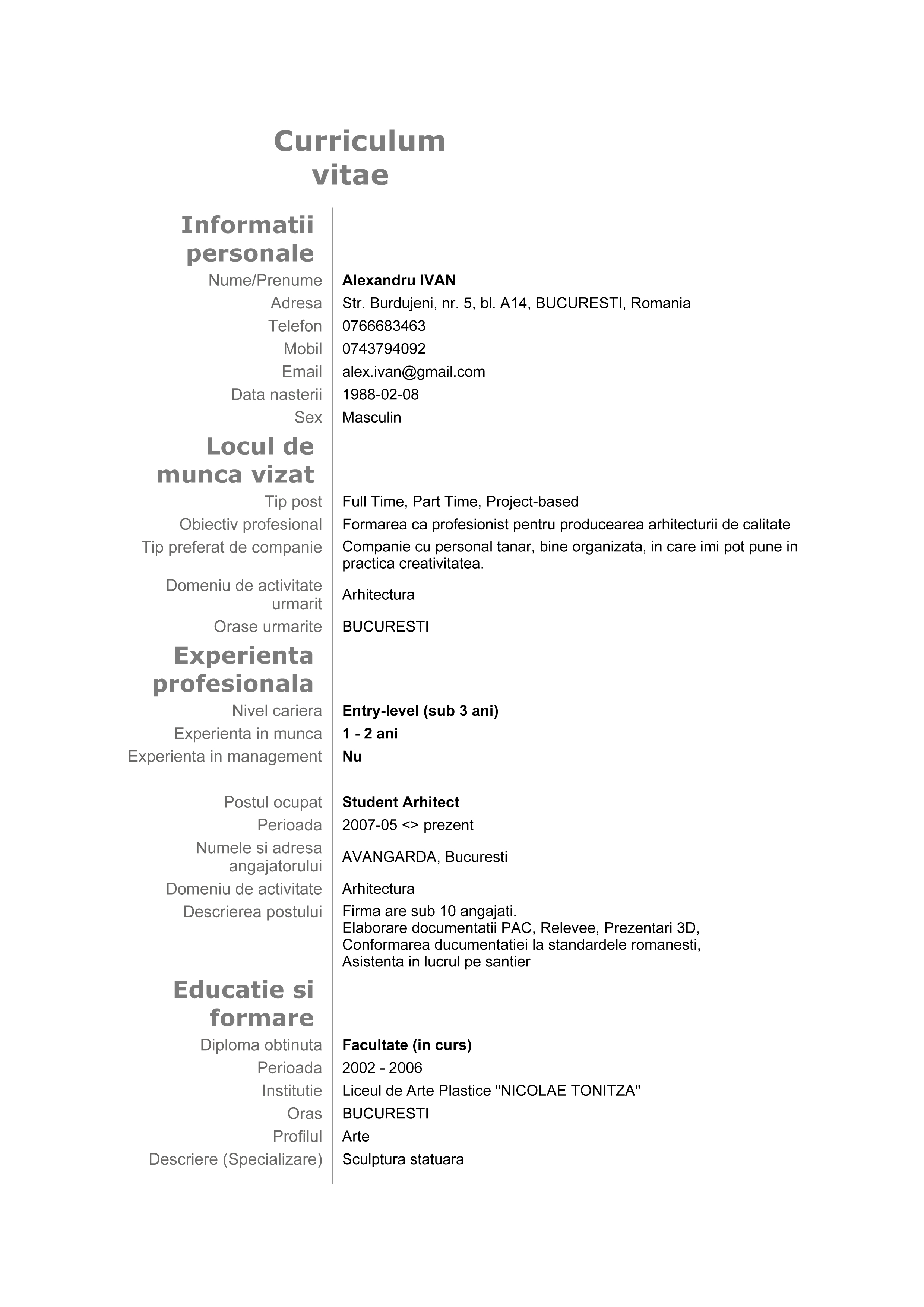 Cv Adasan Adrian Completat